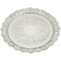Antique 1920s Sterling Silver Salver by Martin Hall & Co Ltd.