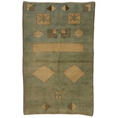 Antique Turkish Rug with Modern Art Deco Style