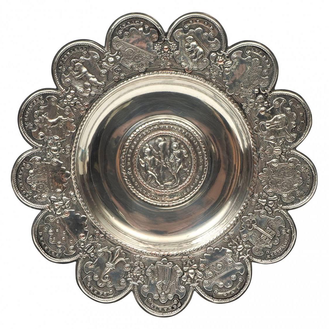 Victorian Elkington Silver Plate Historic Swiss Commemorative Tazza
