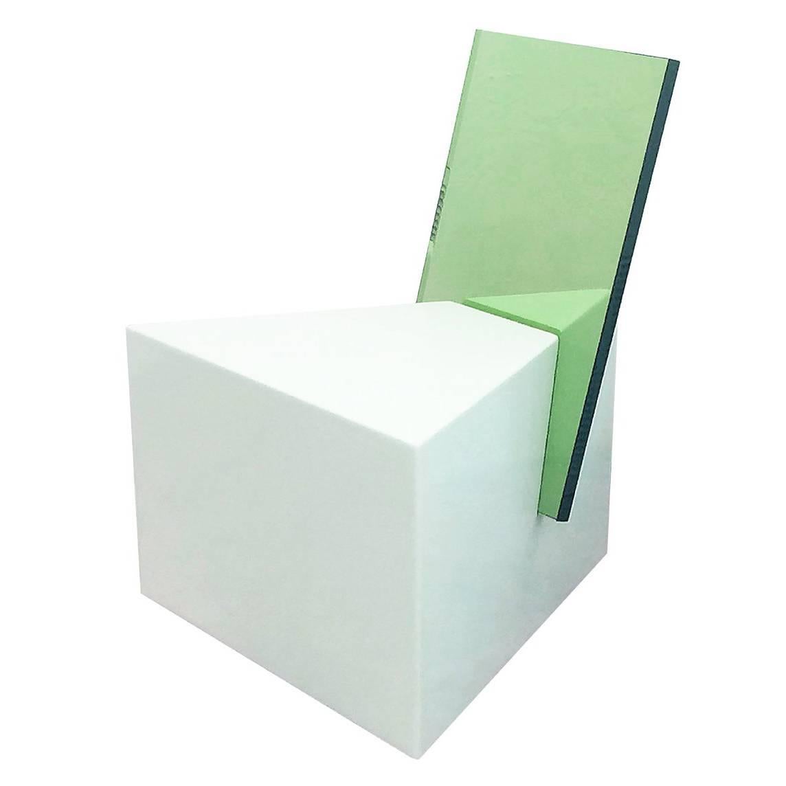 Contemporary Aluminium Powder Coated and Acrylic Slab Chair For Sale