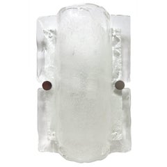 Large Austrian Vintage White Murano Glass Wall Light Sconce 1960s