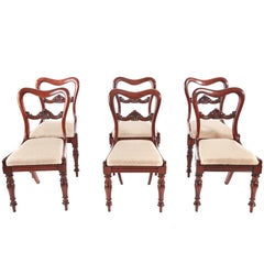 Antique Fine Quality Set of Six Victorian Mahogany Dining Chairs
