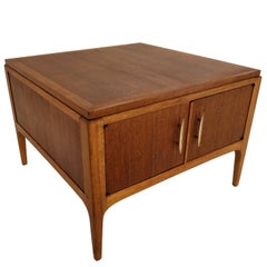 American Mid-Century Modern Square End Table Cabinet by Lane