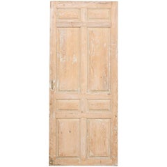 Single French 19th Century, Eight-Panel Door with Natural Pale Wood Finish