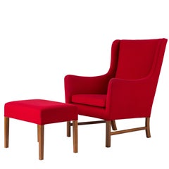 Ole Wanscher Lounge Chair and Stool