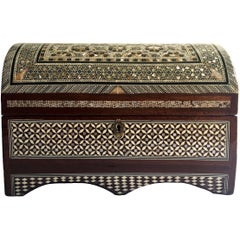 Mother-of-Pearl Inlaid Dome Jewelry Box