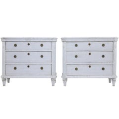 Pair of Painted 19th Century Swedish Chest of Drawers