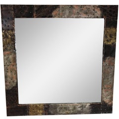 Paul Evans Copper, Brass and Pewter Wall Mirror