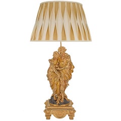 French 19th Century Ormolu Sculpture Mounted into a Lamp, by Mathurin Moreau