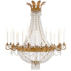Italian 18th Century Gilt Metal and Glass Twenty-Light Chandelier from Lucca 12