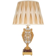 French 19th Century Louis XVI Style Baccarat Crystal and Ormolu Lamp