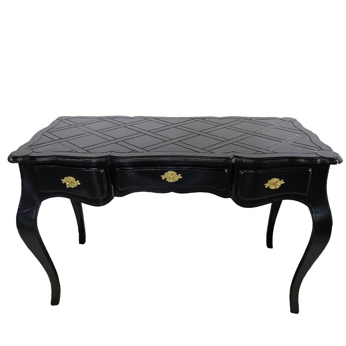 Black French-Style Desk For Sale