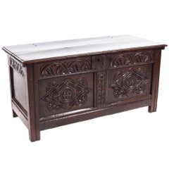 17th Century Carved Oak Coffer