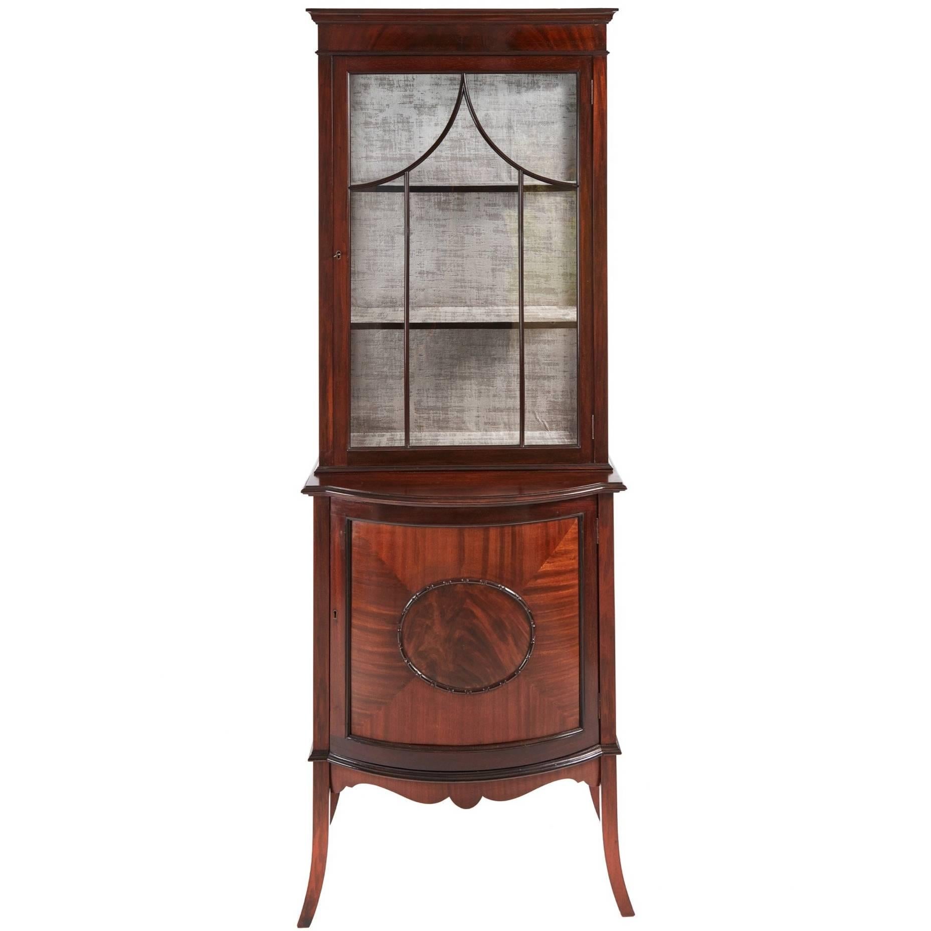 Antique Mahogany Display Cabinet For Sale