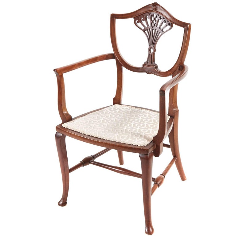 Antique Carved Mahogany Childs Chair For Sale at 1stDibs