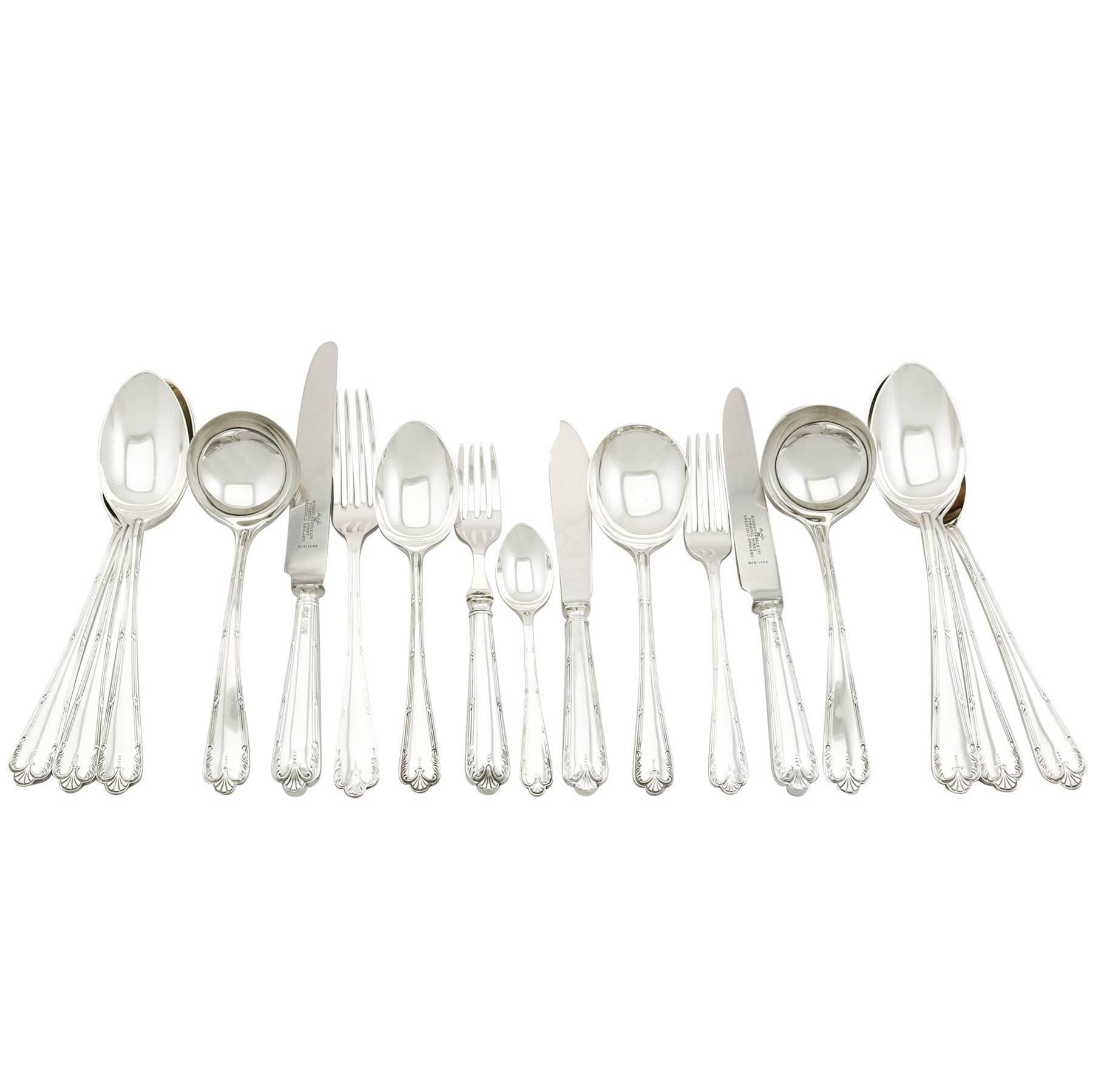 1973 Sterling Silver Canteen of Cutlery for 12 Persons