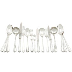 Retro 1973 Sterling Silver Canteen of Cutlery for 12 Persons