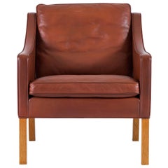 Børge Mogensen Model #2207 Leather Lounge Chair