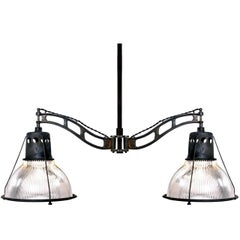 Holophane Ladder Arm Double Chandelier
