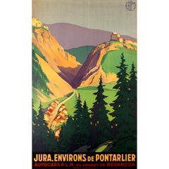 Original PLM Eisenbahnplakat von Broders für Jura - Environs De Pontarlier