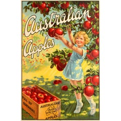 Original Vintage Advertising Poster for Australian Apples - British to the Core