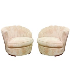 Pair of 1940s Deco Slipper Chairs