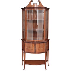 Satinwood Sheraton Revival Inlaid Display Cabinet 9