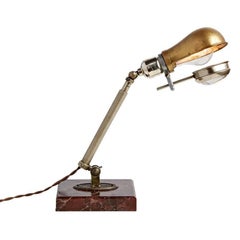 Industrial Work Lamp with Magnifying and Phenolic Base, circa 1920s