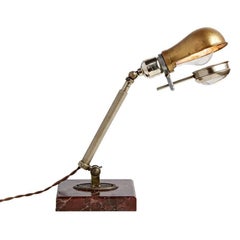 Industrial Work Lamp with Magnifying and Phenolic Base, circa 1920s 2