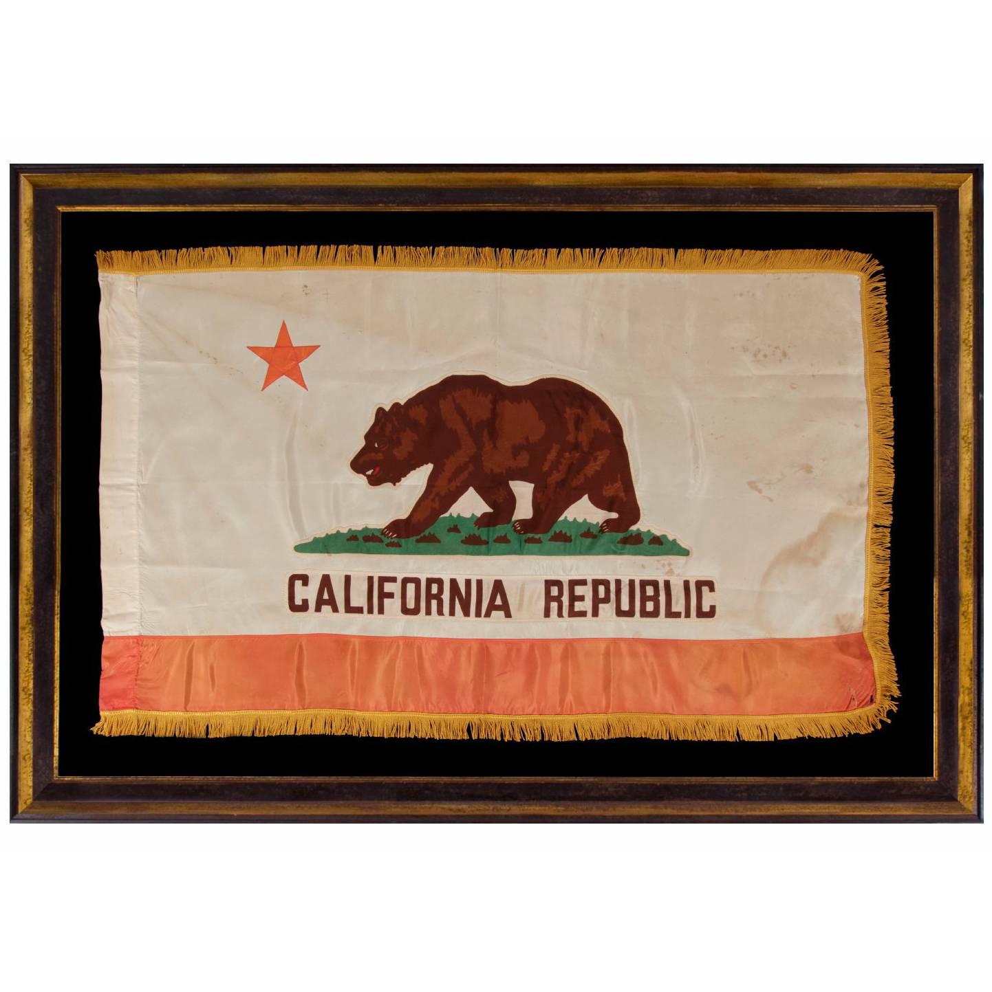 California State Flag, with Attractive Coloration and Gold Silk Fringe