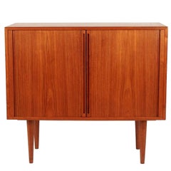 Vintage Danish Kai Kristiansen Teak Cabinet with Tambour Doors