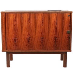 Retro Danish Rosewood Cabinet with Tambour Door