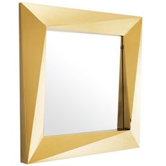 Axis Square Mirror in Gold Finish or in Polished Stainless Steel