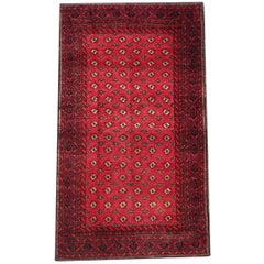 Vintage Persian Tekke Carpet in Kork Wool and Goat Hair