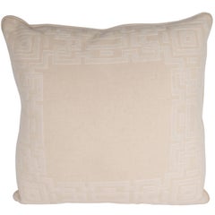 Pair of Square Pillows in Oyster Shell Loro Piana Cashmere