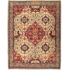 Antique Persian Kerman Rug. Size: 9 ft x 11 ft 6 in (2.74 m x 3.51 m)