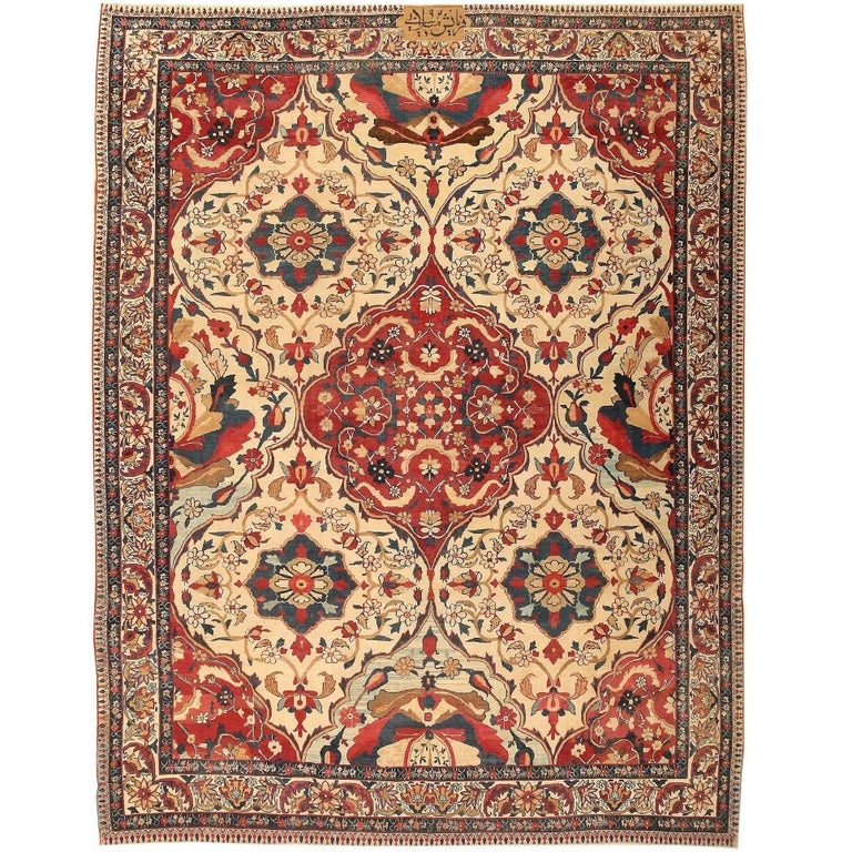 Antique Persian Kerman Rug Size 9 Ft X 11 Ft 6 In 2 74 M X 3 51 M For Sale At 1stdibs