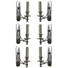 Set of Six Silver Library Lights 11