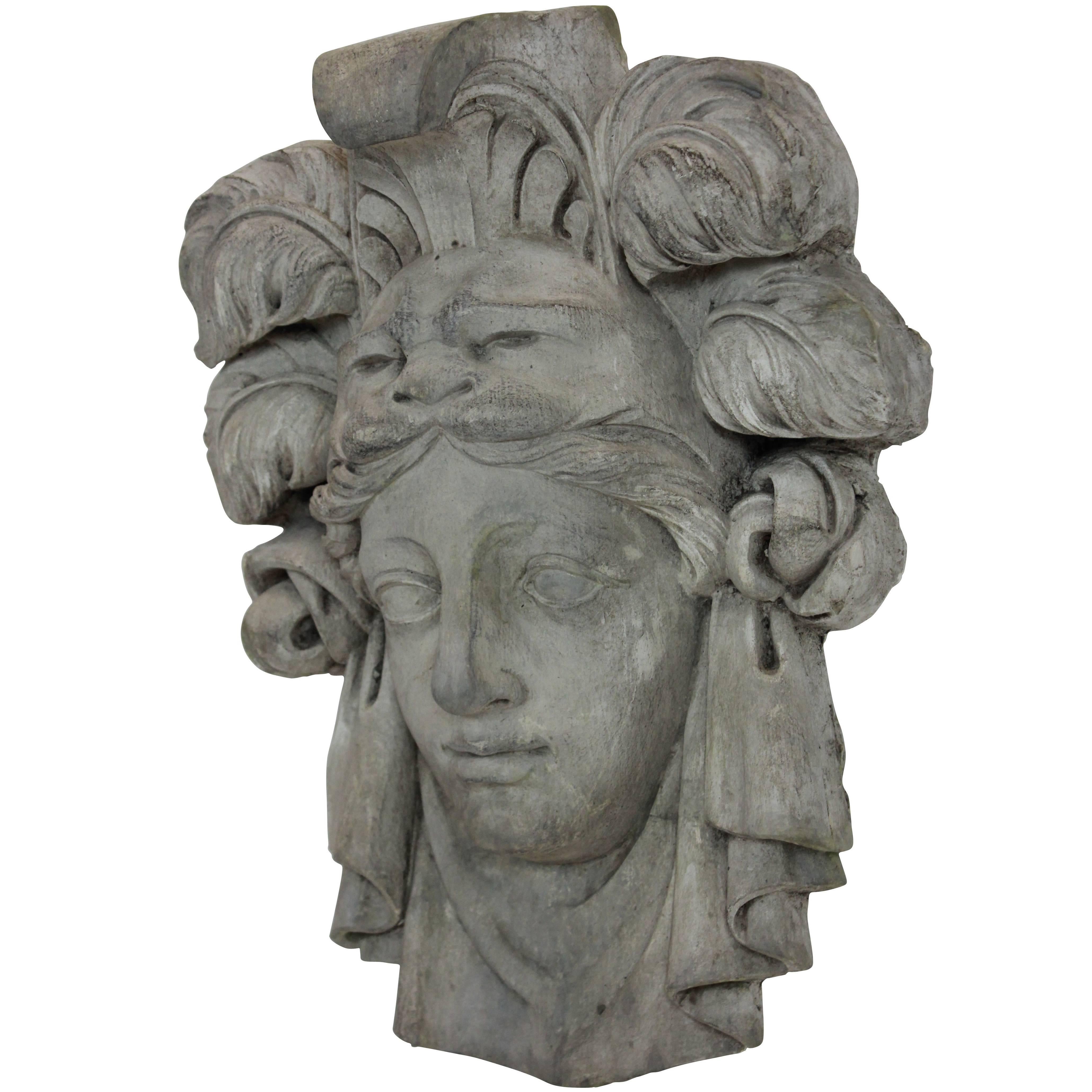 A French plaster wall plaque of a Roman Goddess.
  
