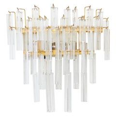 20th Century Glass and Brass Sconce