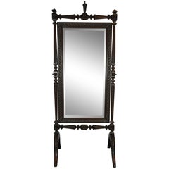 Antique Carved French Cheval Dressing Mirror, circa 1880