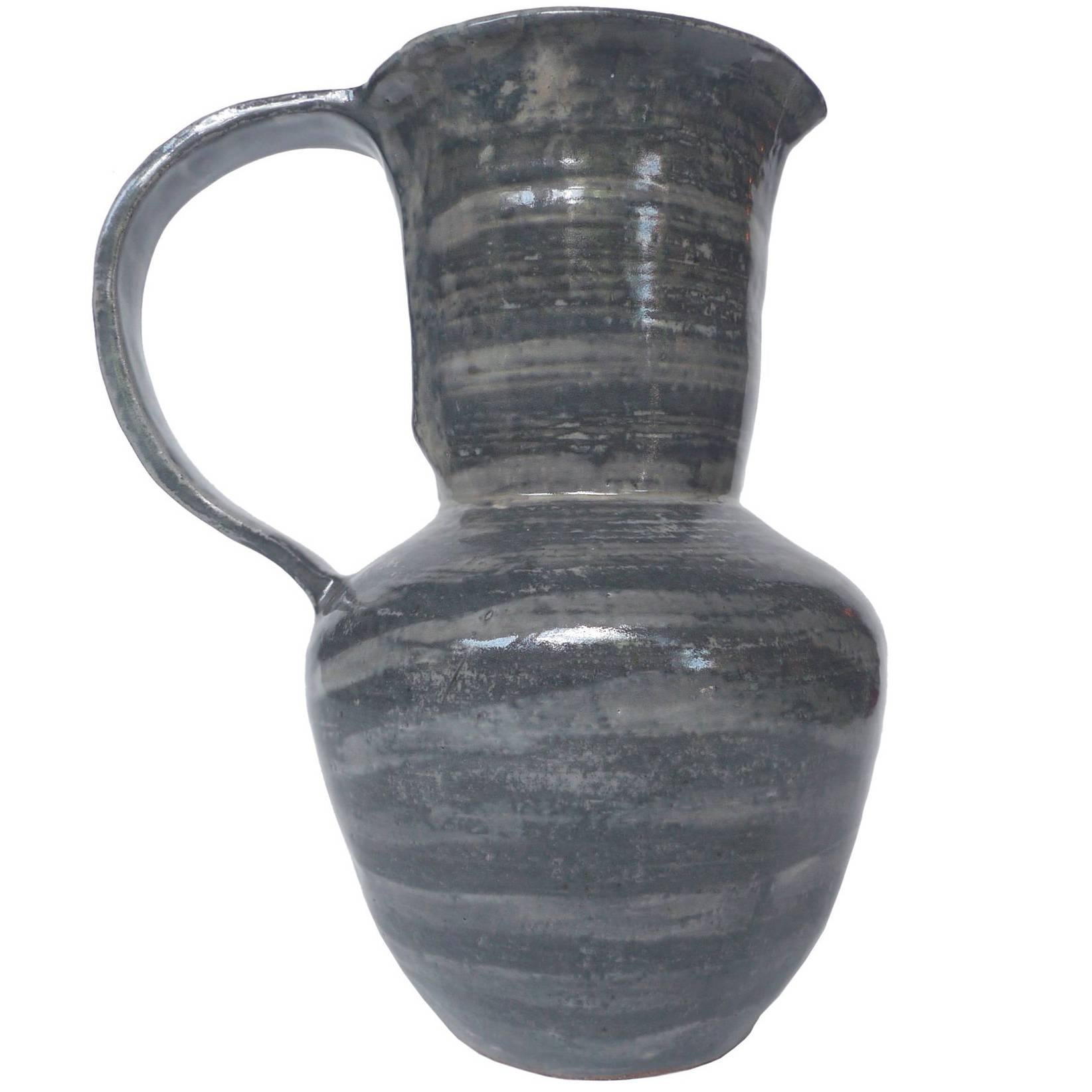 Thom Lussier Gray Striped Ceramic Vase