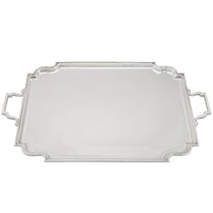 1940s Art Deco Style Sterling Silver Drinks/Tea Tray by Frank Cobb & Co 11