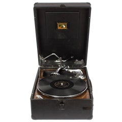 Used Portable HMV Gramophone Mod 102 Black, circa 1935