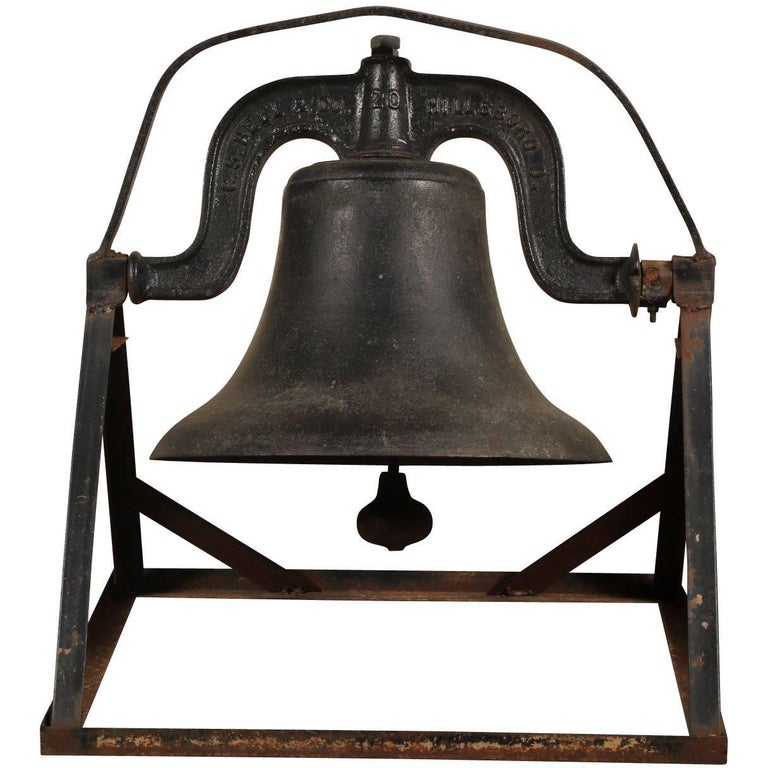 Antique C.S. Bell and Co. Cast Iron Bell on Stand at 1stDibs cast