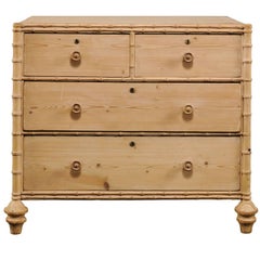 Early 19th Century English Regency Bleached and Stripped Faux Bamboo Chest
