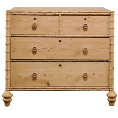 Early 19th Century English Regency Bleached and Stripped Faux Bamboo Chest