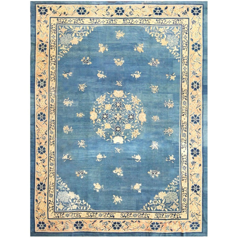 Antique Blue Chinese Rug at 1stDibs