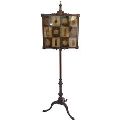 Queen Anne Boston Mahogany Fire Pole Screen