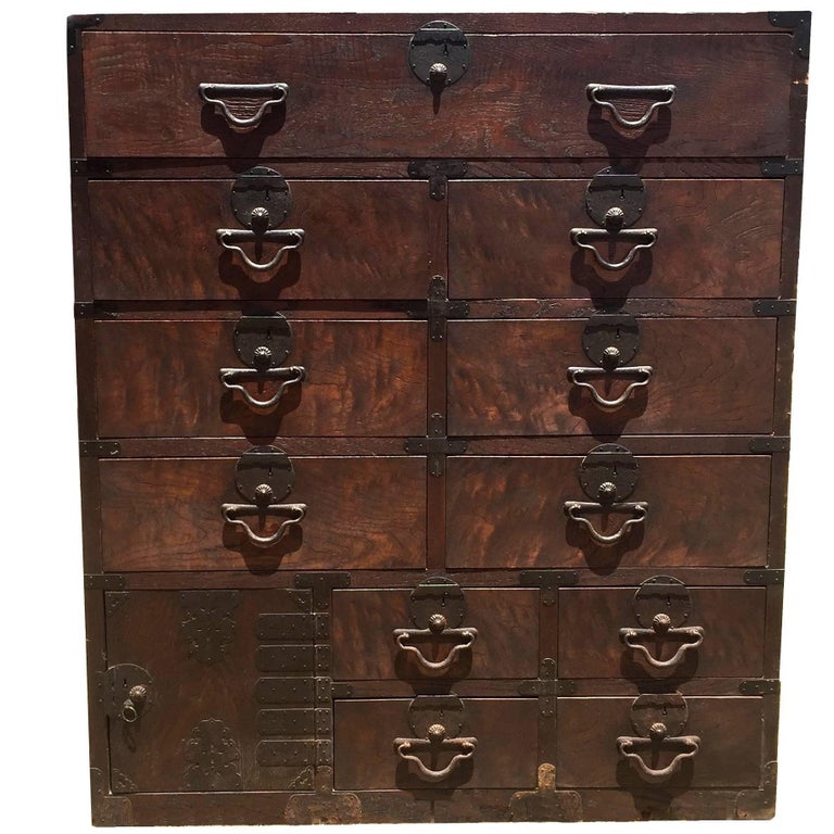 Vintage Japanese Tansu Chest with 11 Drawers For Sale at 1stDibs japanese drawers, japanese
